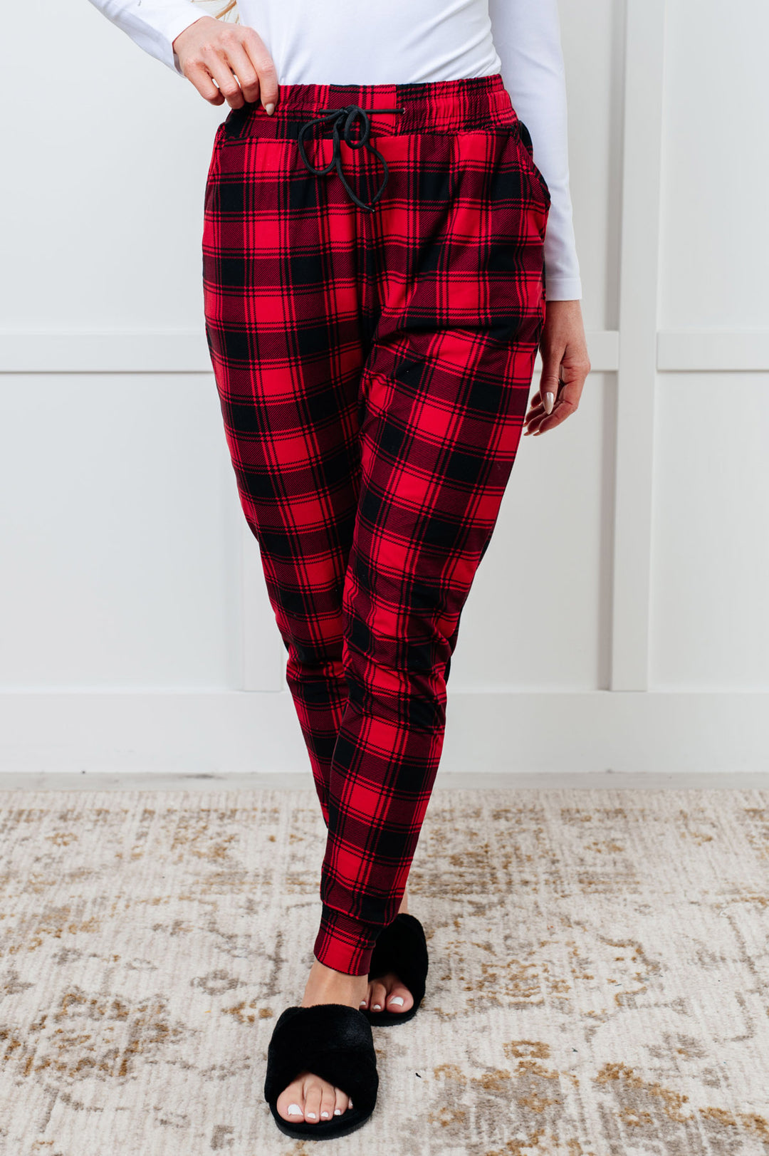 Red Plaid Pajama Joggers - Inspired Eye Boutique