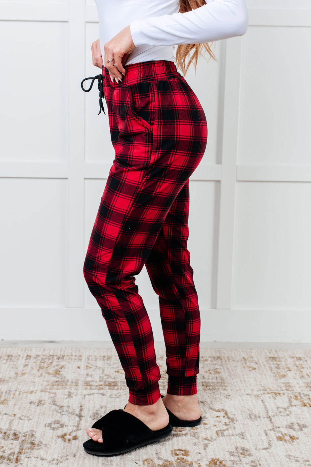 Red Plaid Pajama Joggers - Inspired Eye Boutique