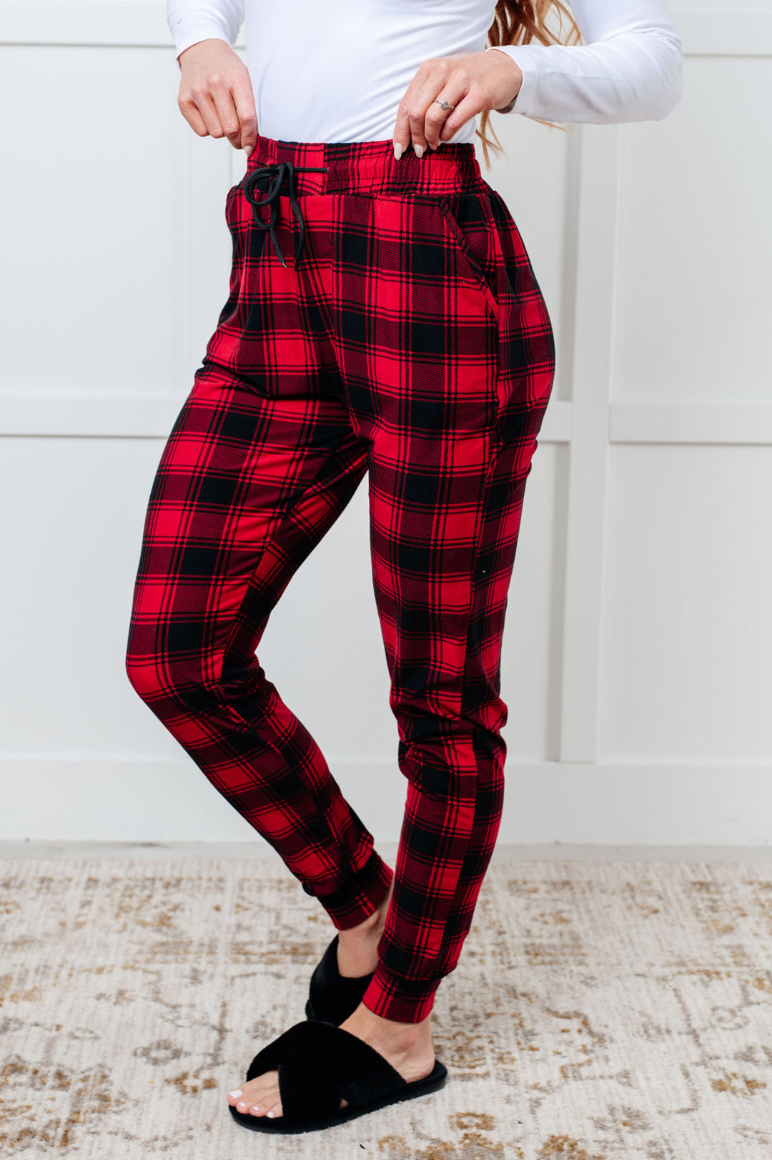 Red Plaid Pajama Joggers - Inspired Eye Boutique