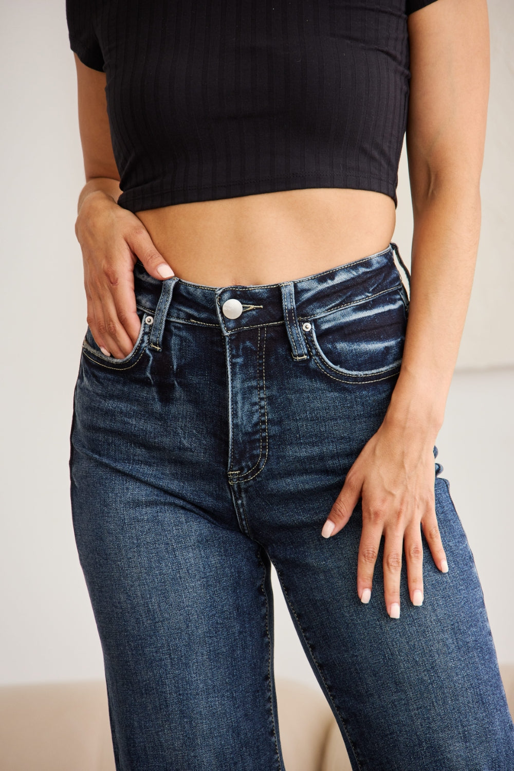 RFM Jeans - High Rise Tummy Control Dark Wash Jeans - Inspired Eye Boutique