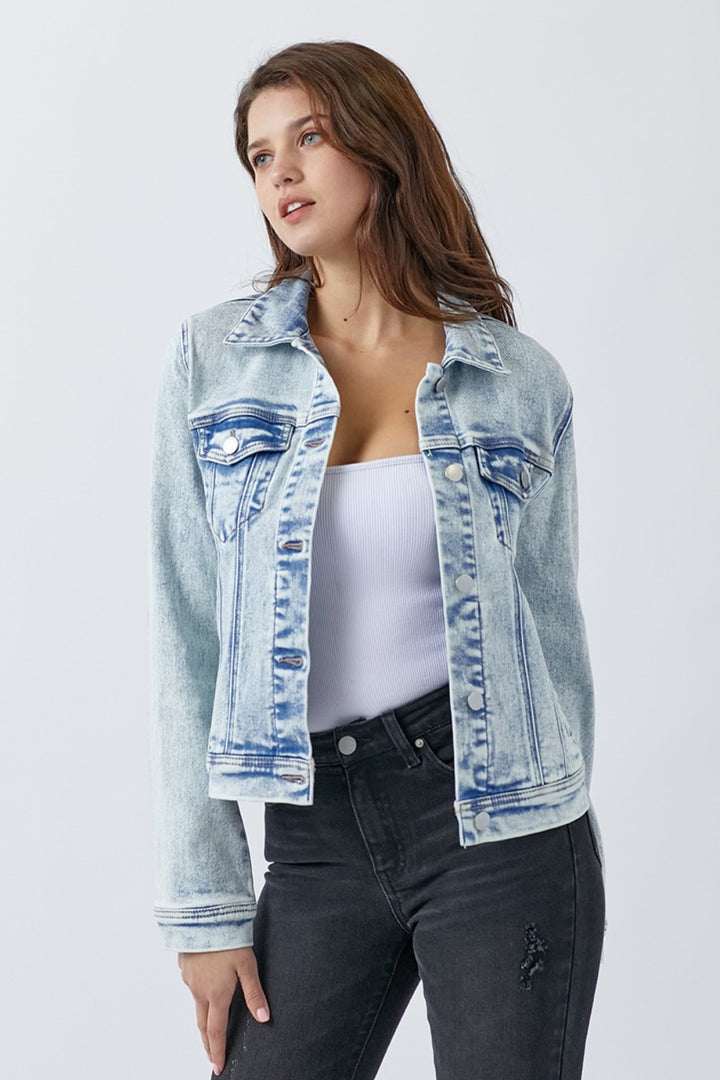 RISEN Acid Wash Jean Jacket - Inspired Eye Boutique