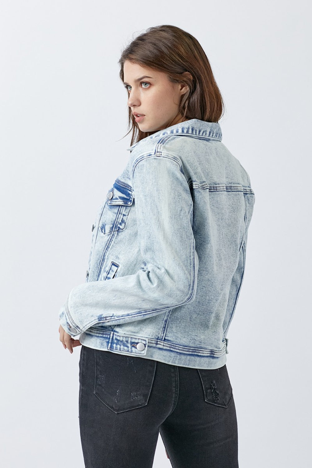 RISEN Acid Wash Jean Jacket - Inspired Eye Boutique