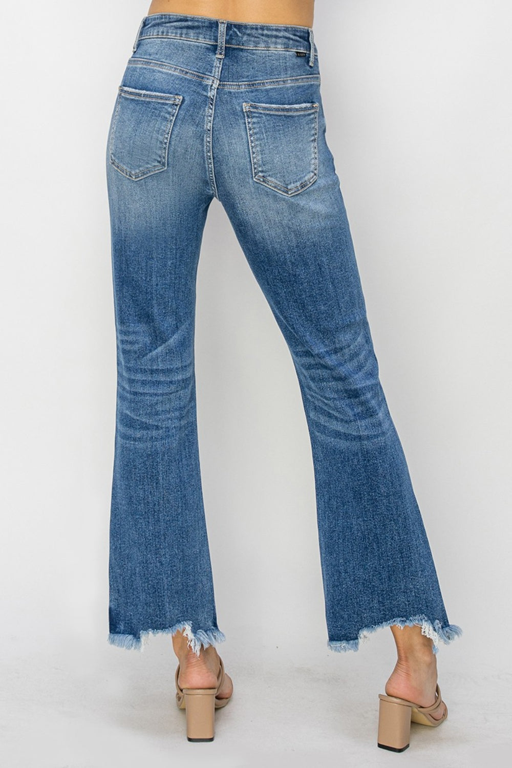 RISEN - Ankle Straight Leg Denim Jeans - Frayed Hem - Inspired Eye Boutique