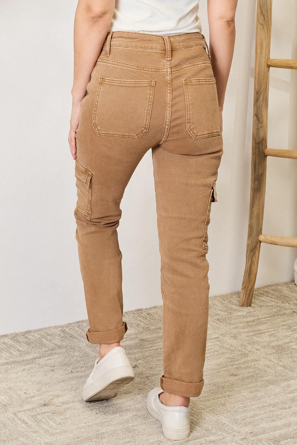Risen Cargo Ankle Jeans - Cocoa - Inspired Eye Boutique