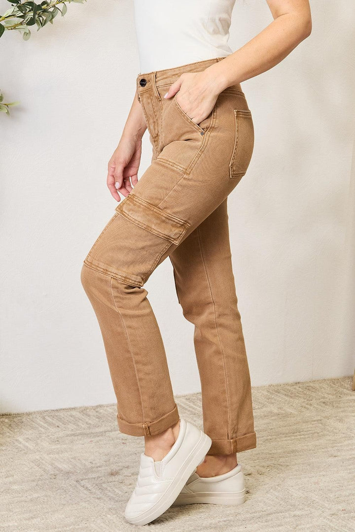 Risen Cargo Ankle Jeans - Cocoa - Inspired Eye Boutique