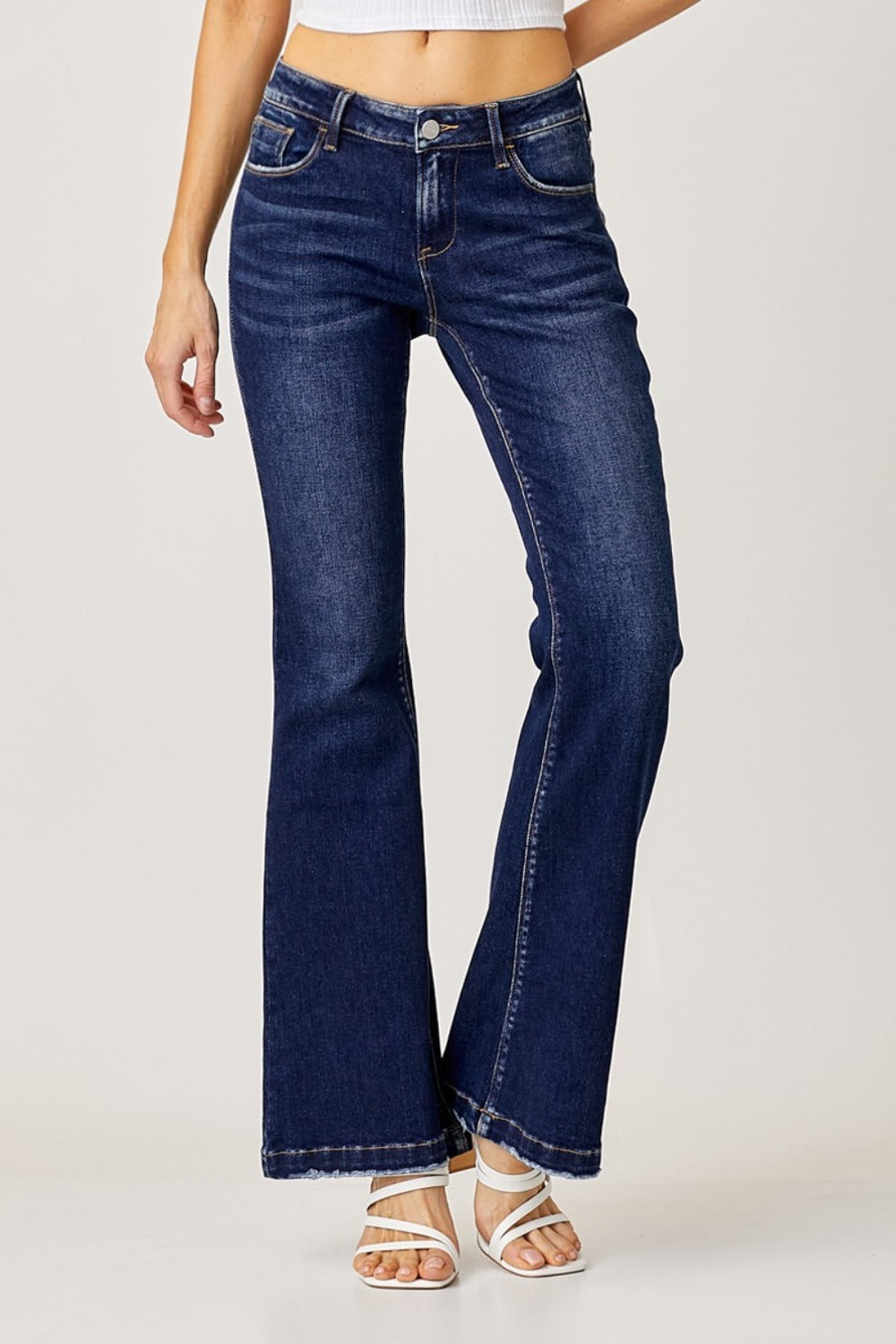 RISEN - Dark Wash Low Rise Flare Jeans - Inspired Eye Boutique