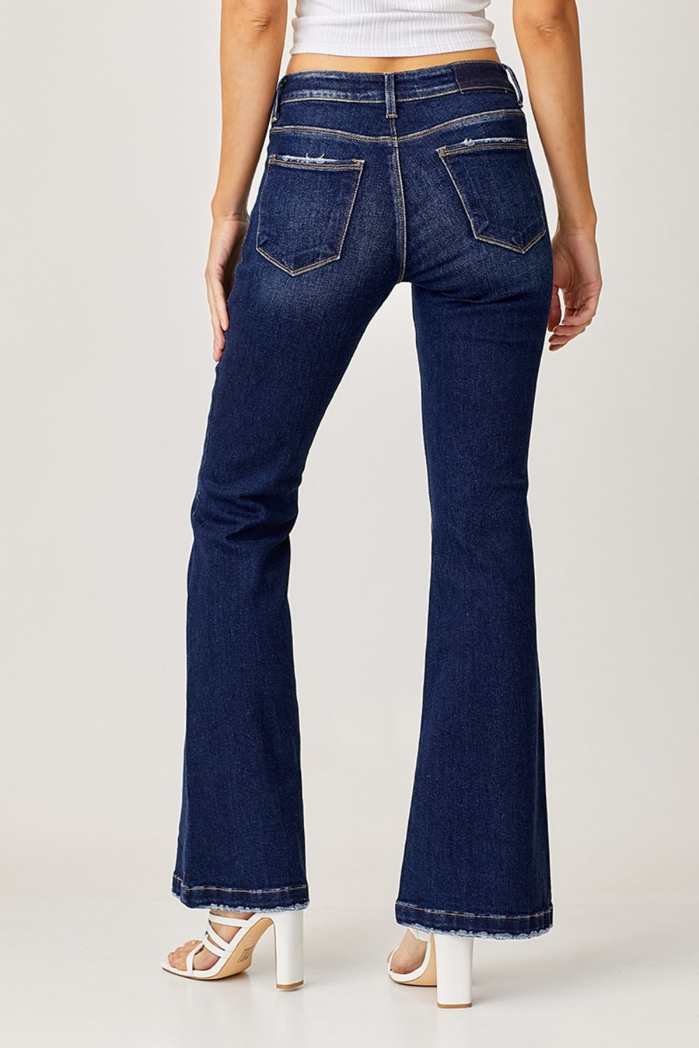 RISEN - Dark Wash Low Rise Flare Jeans - Inspired Eye Boutique