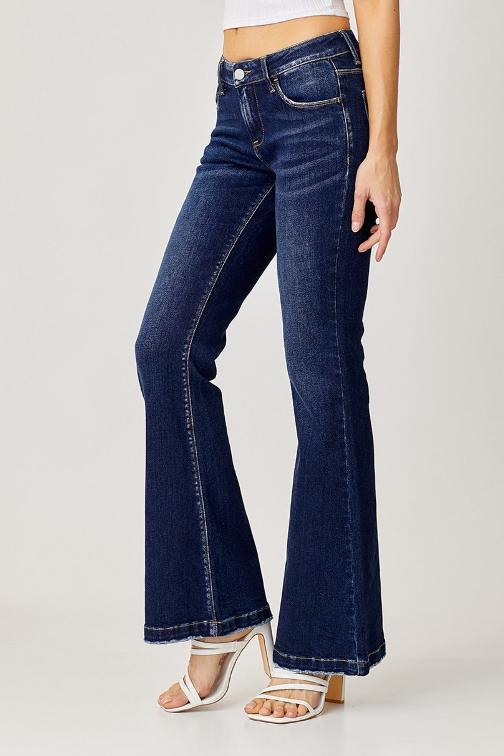 RISEN - Dark Wash Low Rise Flare Jeans - Inspired Eye Boutique