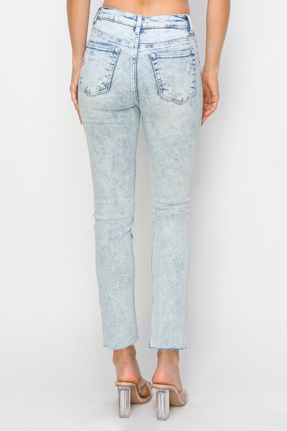 RISEN - Distressed Light Wash Skinny Jeans - Inspired Eye Boutique