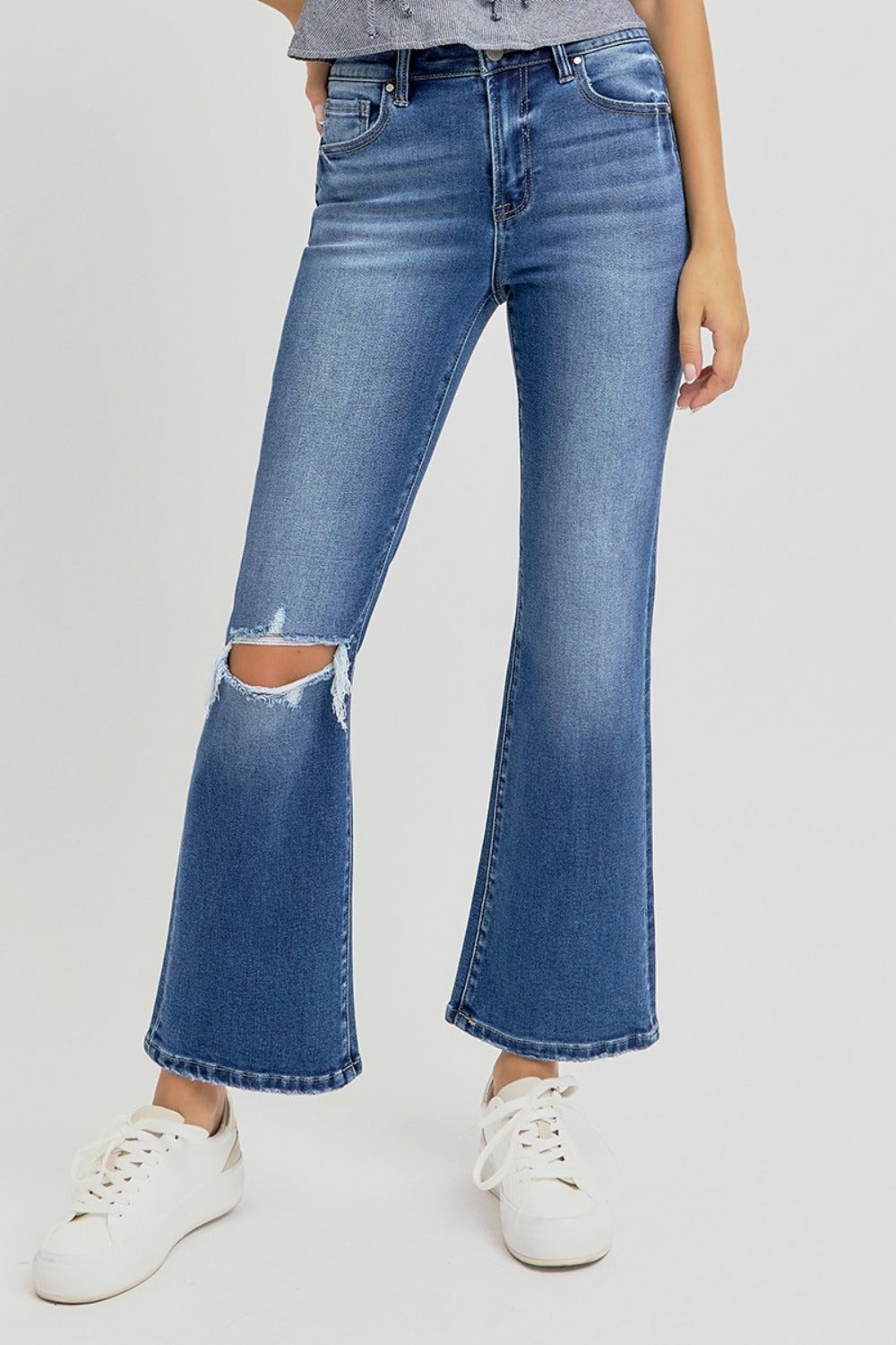 RISEN - High Rise Ankle Flare Jeans - Inspired Eye Boutique