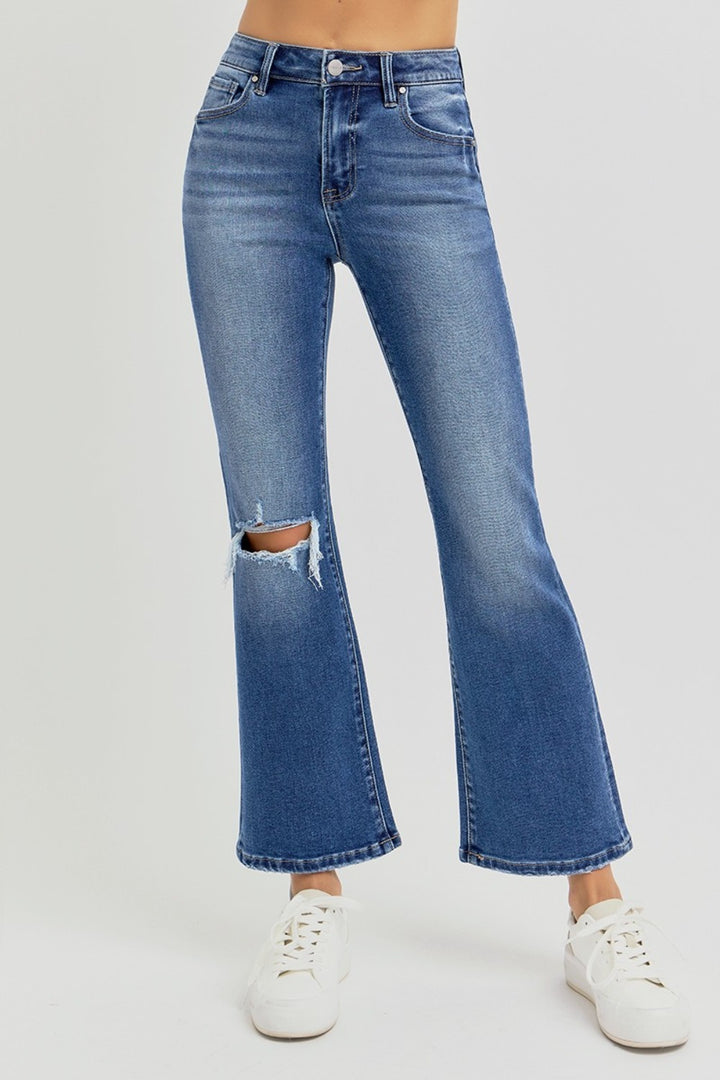 RISEN - High Rise Ankle Flare Jeans - Inspired Eye Boutique