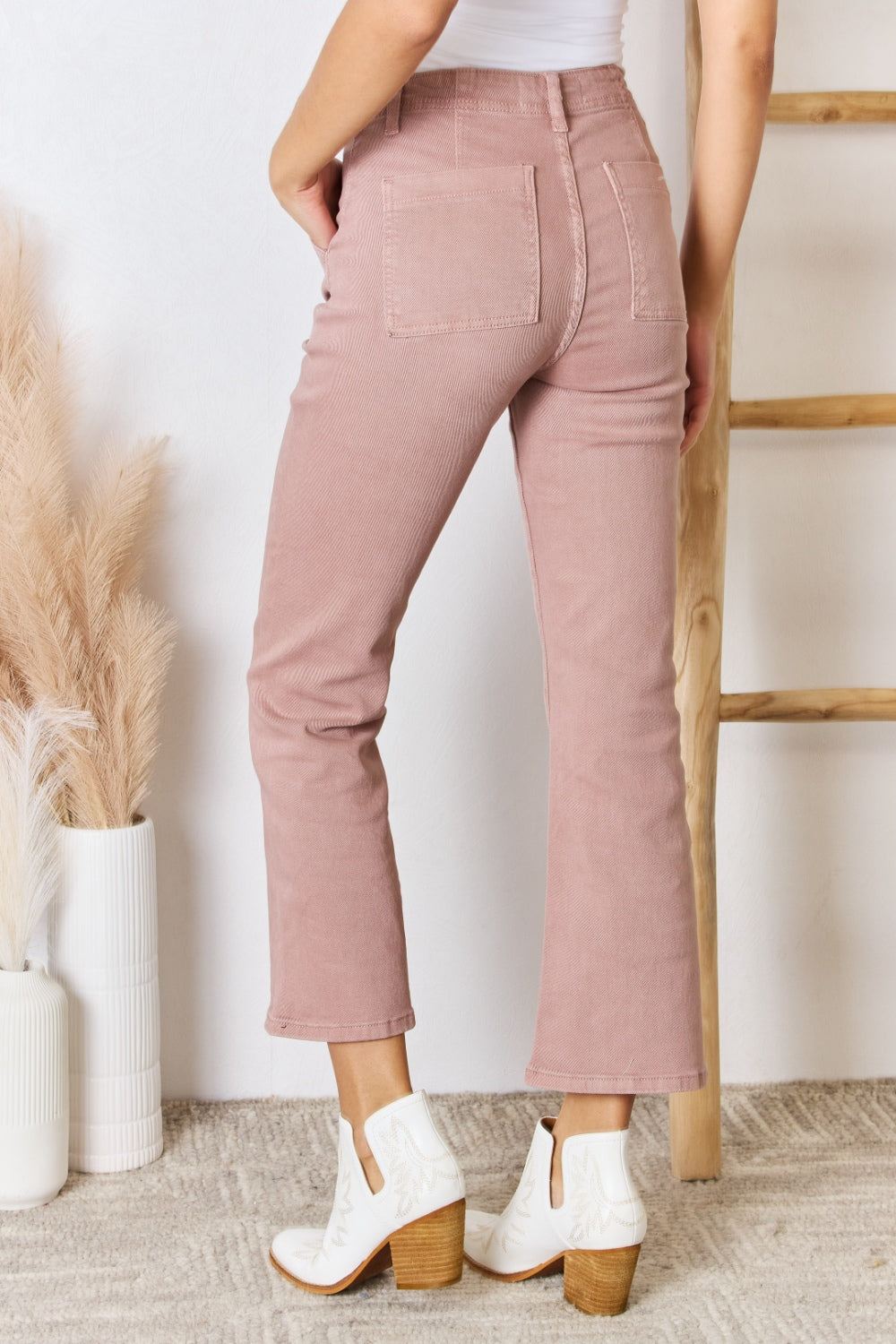 RISEN Jeans - High Rise Ankle Flare - Pink - Inspired Eye Boutique