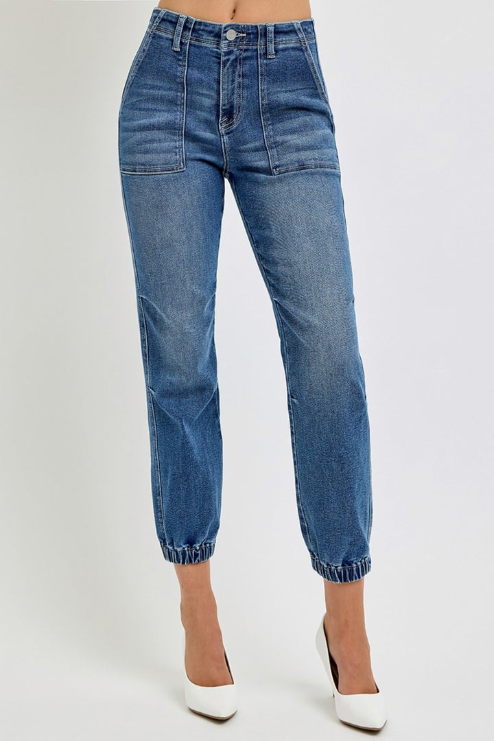 RISEN - High Rise Ankle Jogger Jeans - Inspired Eye Boutique