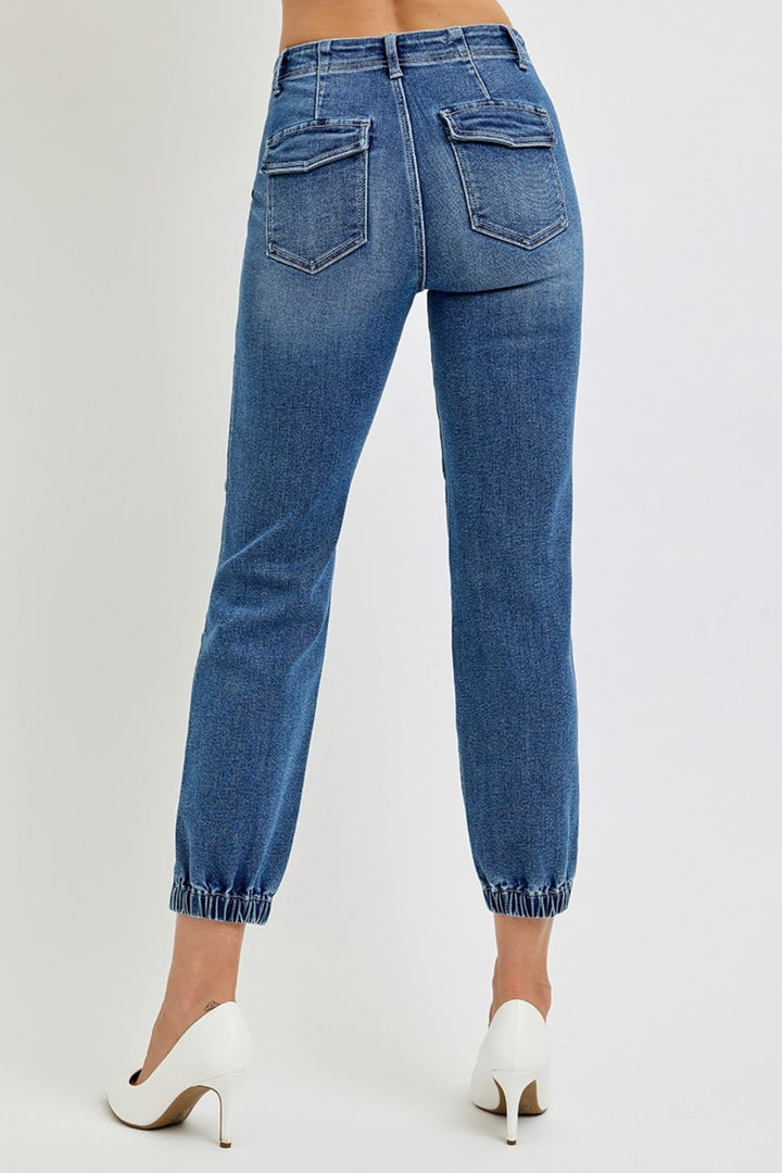 RISEN - High Rise Ankle Jogger Jeans - Inspired Eye Boutique