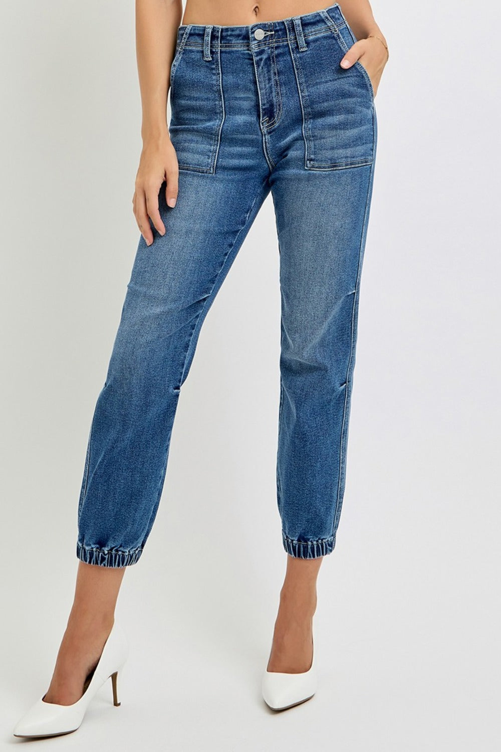 RISEN - High Rise Ankle Jogger Jeans - Inspired Eye Boutique