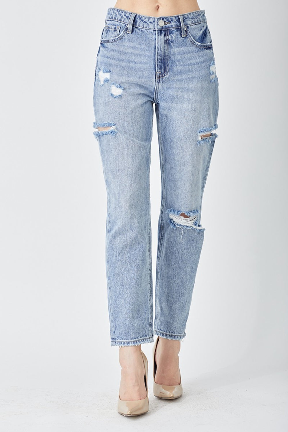 RISEN High Rise Barrel Leg Jeans - Inspired Eye Boutique