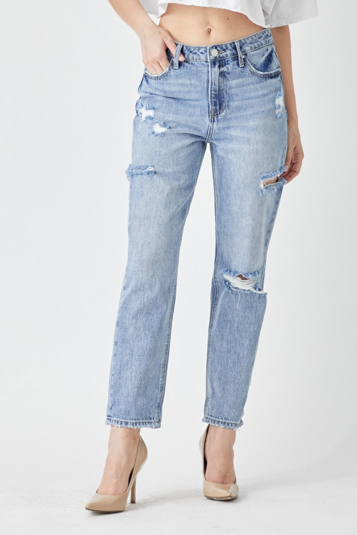 RISEN High Rise Barrel Leg Jeans - Inspired Eye Boutique