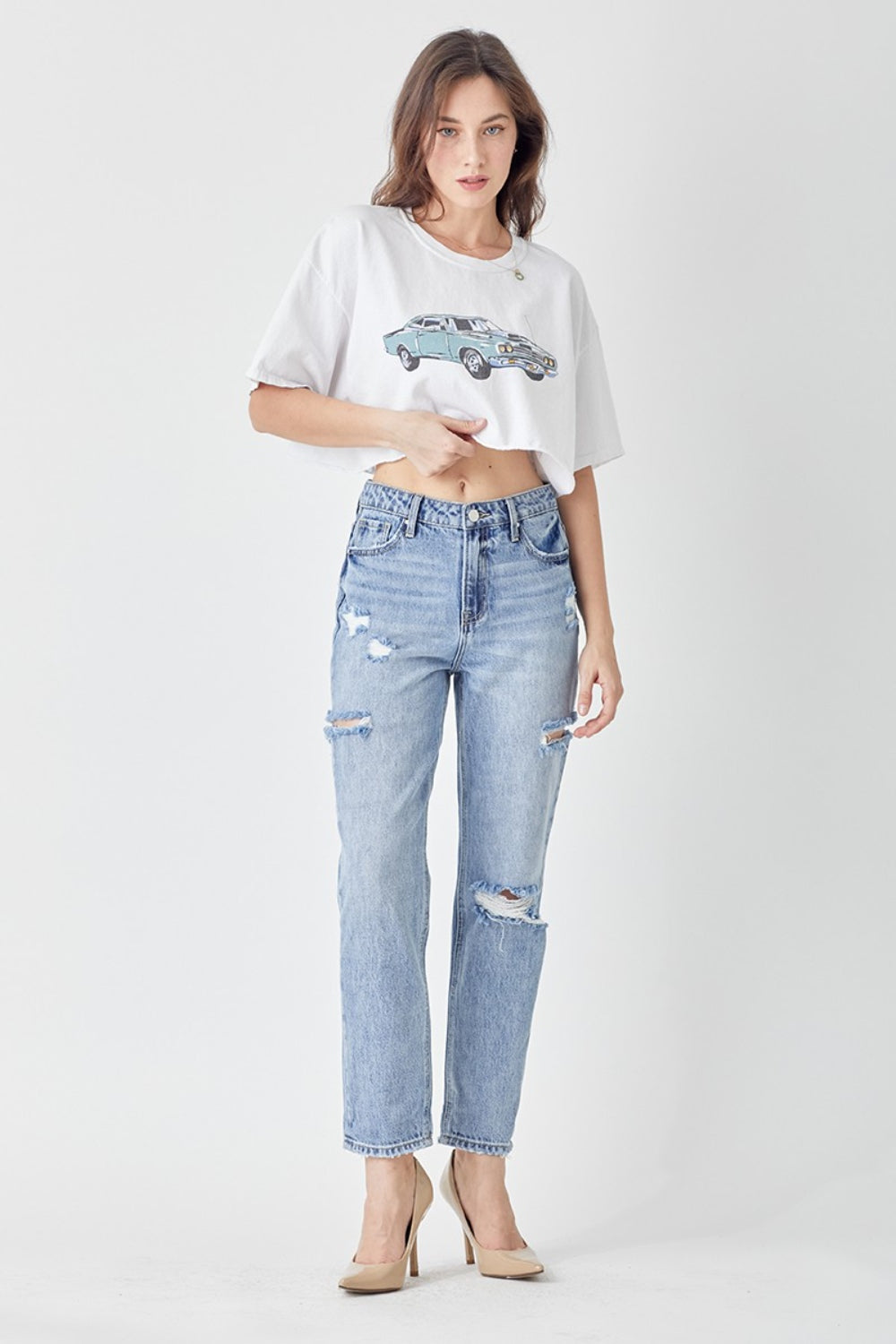 RISEN High Rise Barrel Leg Jeans - Inspired Eye Boutique