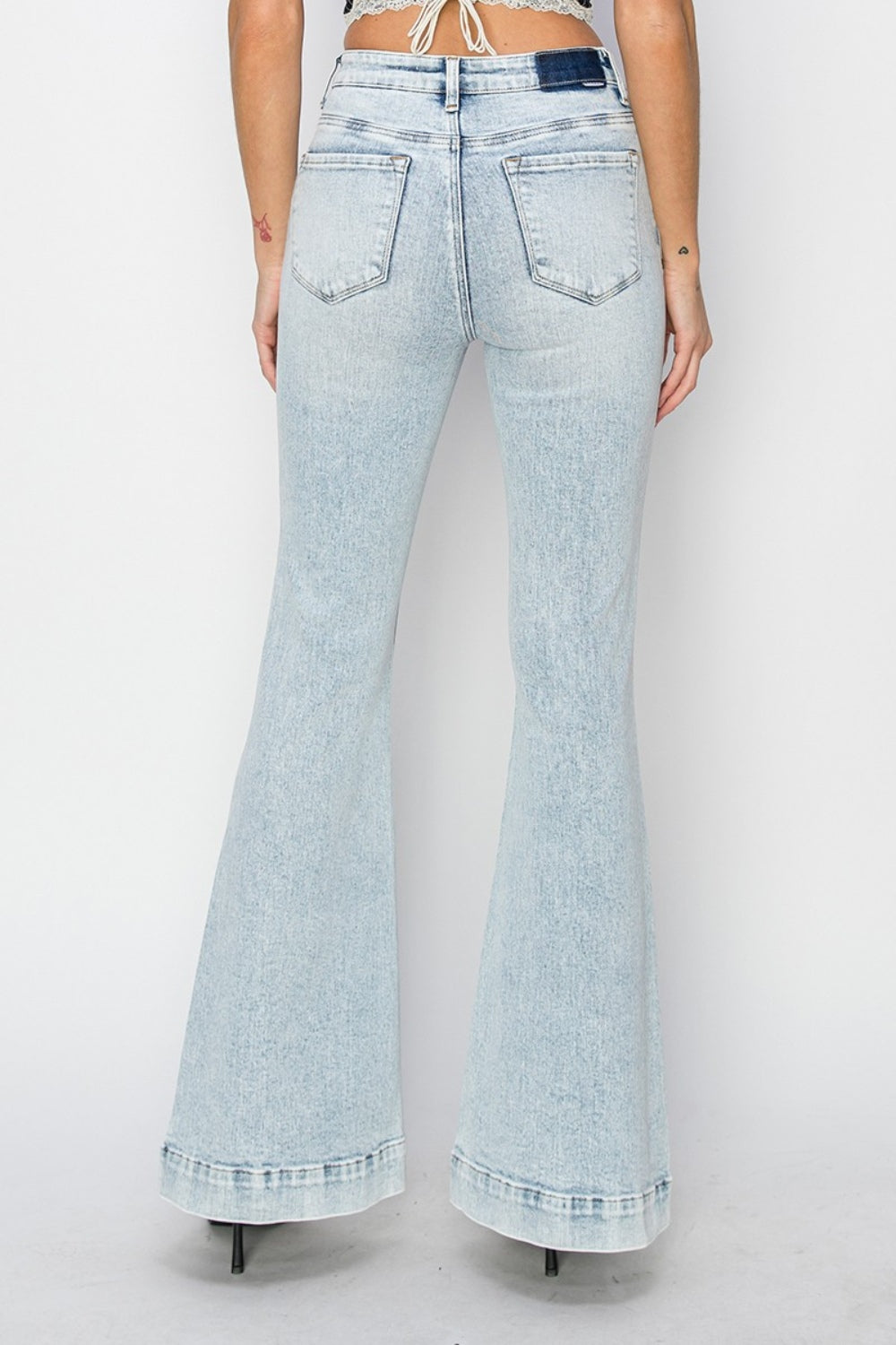 RISEN - High Rise Bell Bottom Acid Wash Jeans - Inspired Eye Boutique