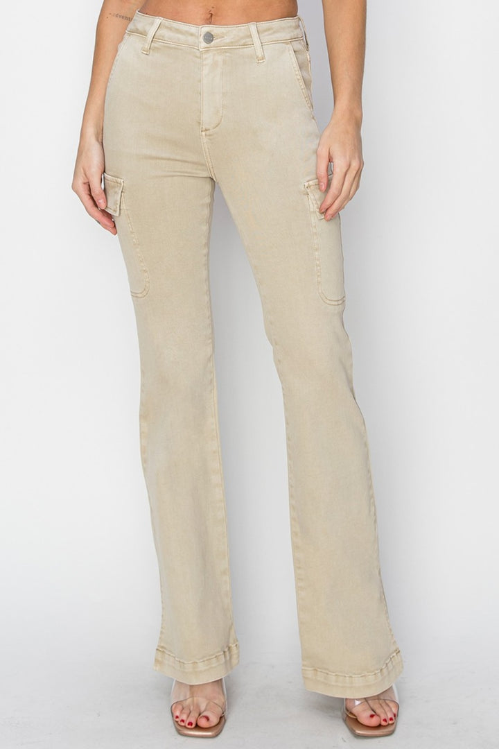 RISEN High Rise Cargo Bootcut Jeans - Inspired Eye Boutique