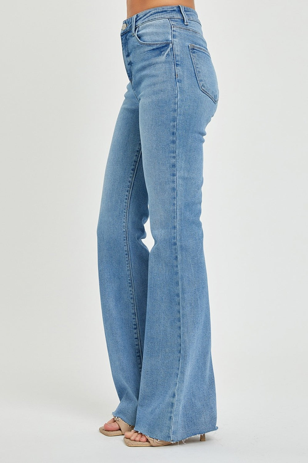 RISEN - High Rise Raw Hem Bootcut Jeans - Inspired Eye Boutique