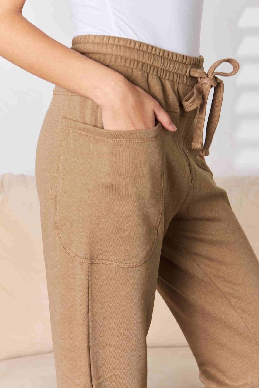 RISEN High Rise Relaxed Joggers - Mocha - Inspired Eye Boutique
