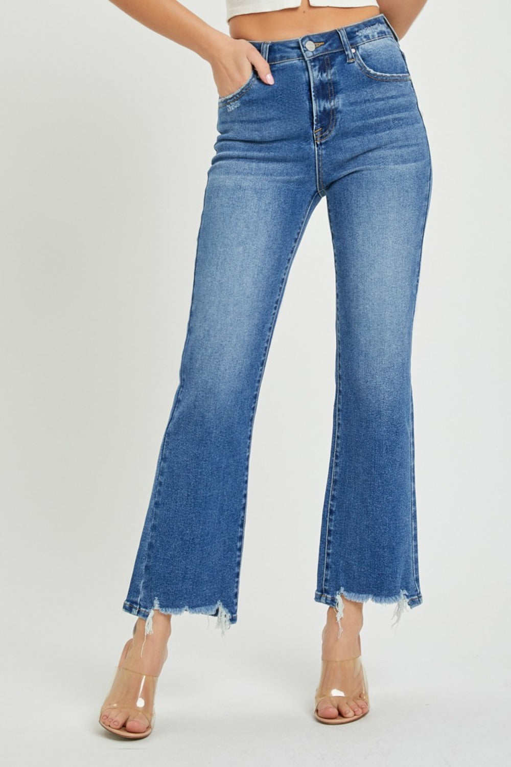 RISEN - High Rise Relaxed Straight Leg Jeans - Dark Wash - Inspired Eye Boutique