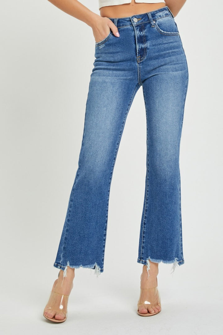 RISEN - High Rise Relaxed Straight Leg Jeans - Dark Wash - Inspired Eye Boutique