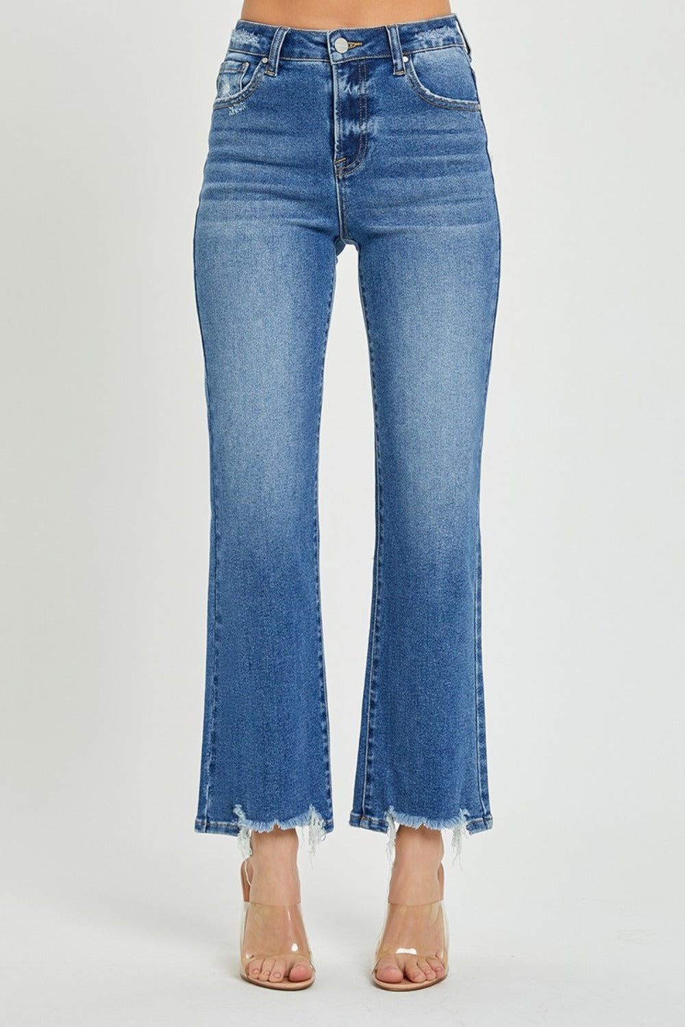 RISEN - High Rise Relaxed Straight Leg Jeans - Dark Wash - Inspired Eye Boutique