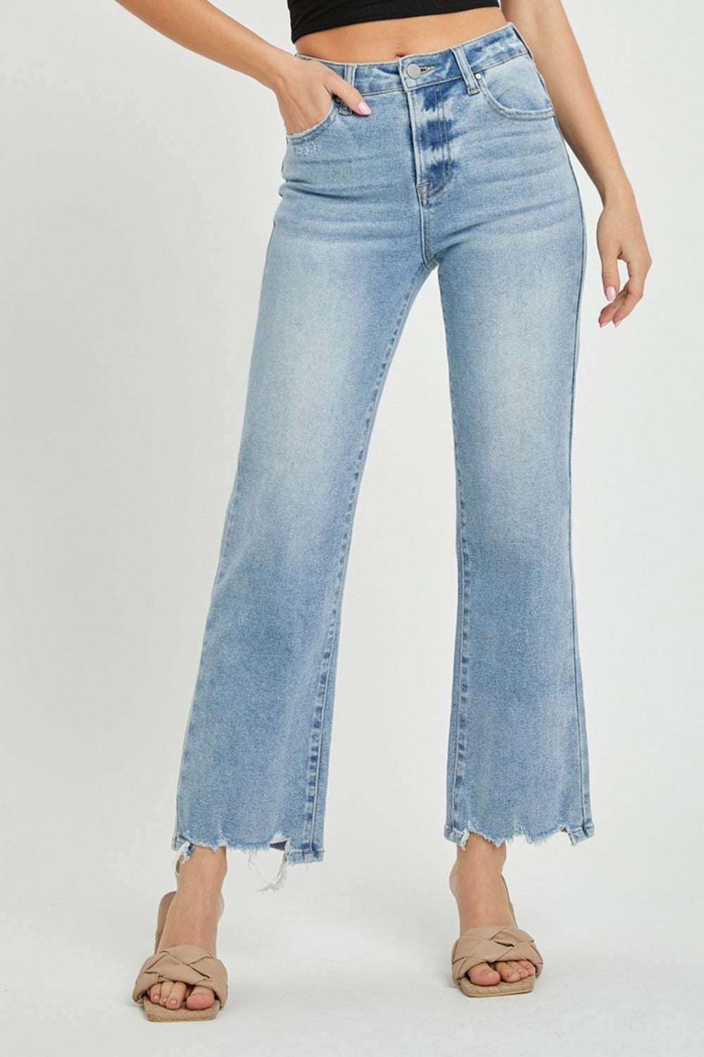 RISEN - High Rise Relaxed Straight Leg Jeans - Light - Inspired Eye Boutique