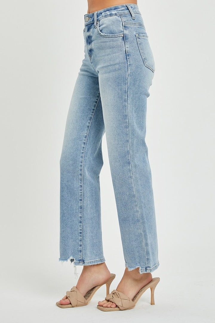 RISEN - High Rise Relaxed Straight Leg Jeans - Light - Inspired Eye Boutique