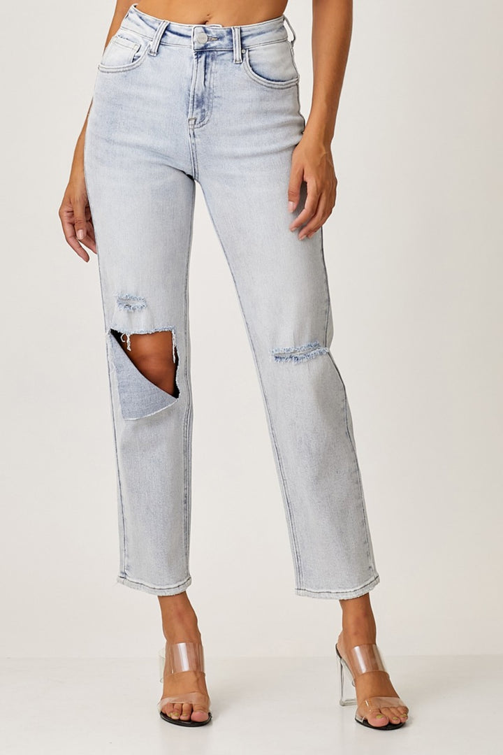 RISEN - High-Rise Ripped Jeans