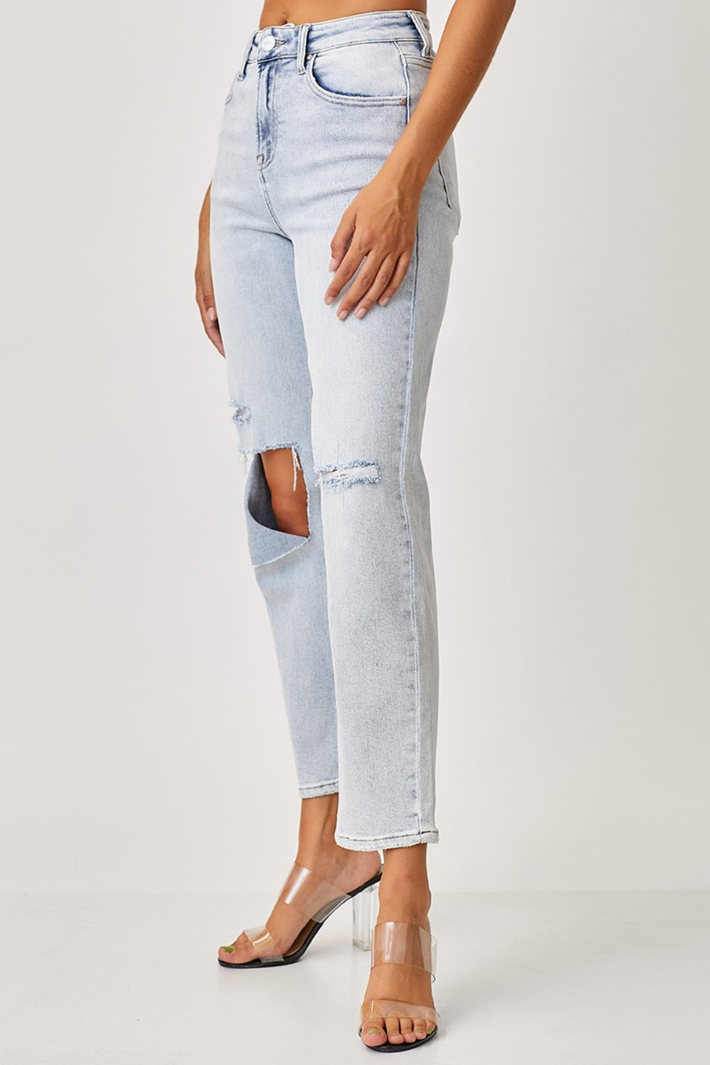 RISEN - High-Rise Ripped Jeans