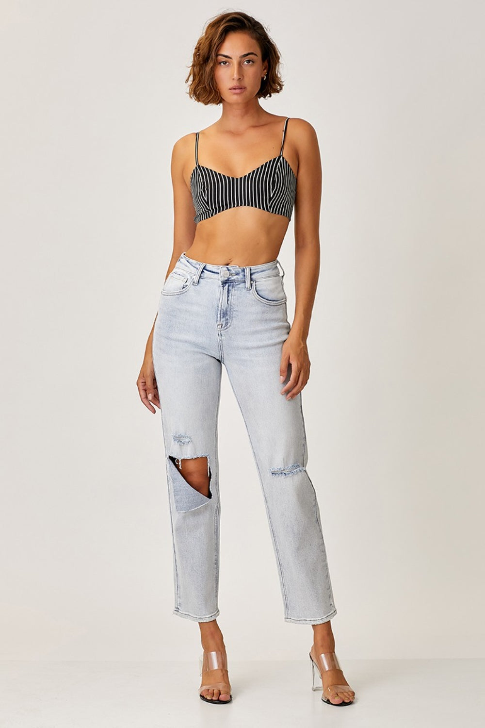 RISEN - High-Rise Ripped Jeans