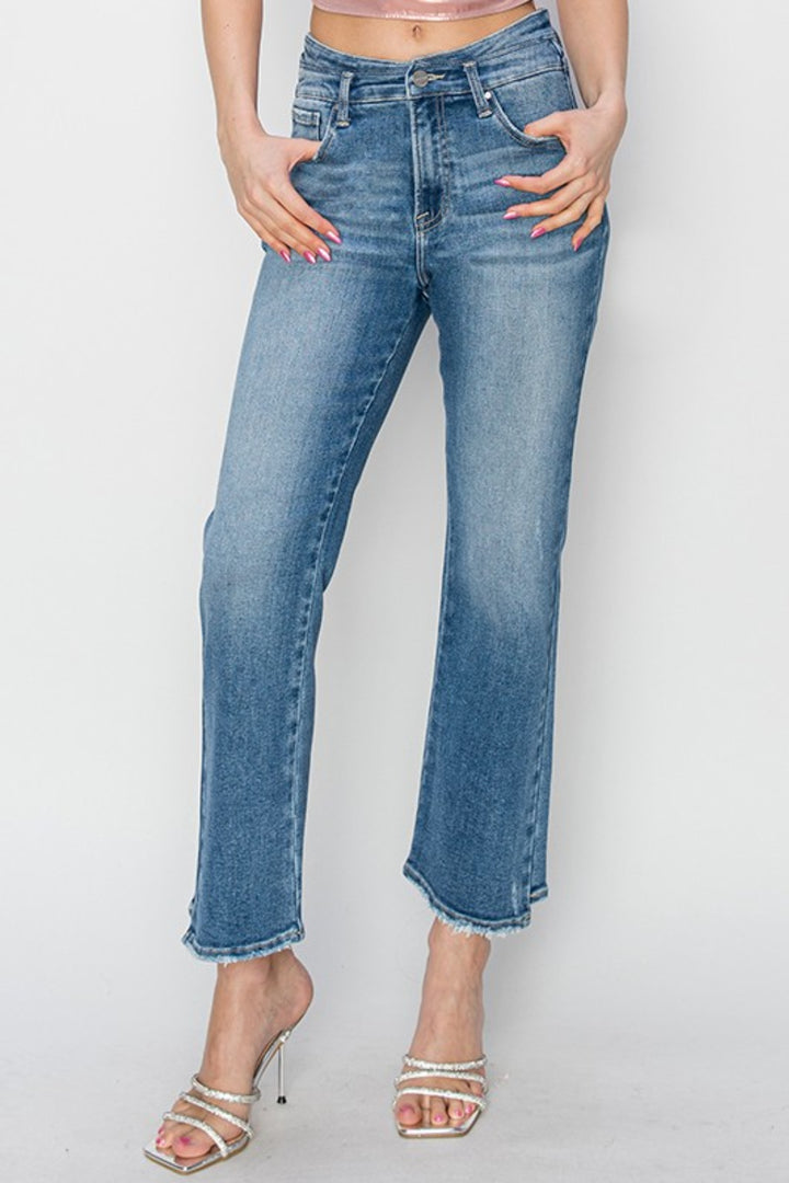 RISEN - High-Rise Slim Straight Leg Jeans