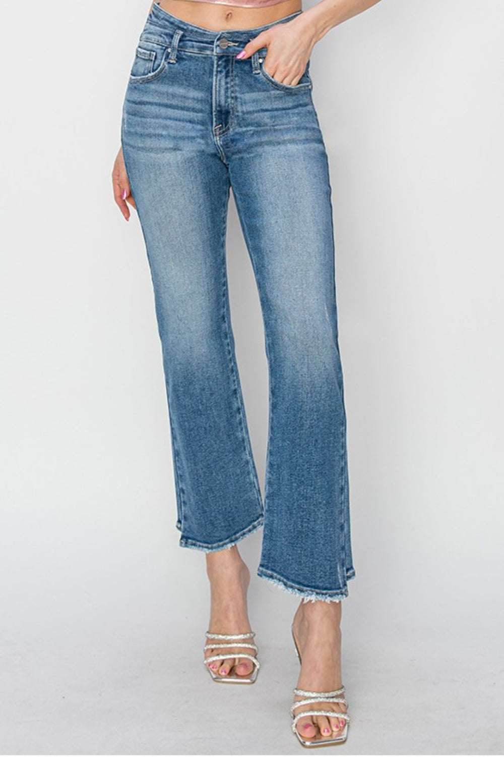 RISEN - High-Rise Slim Straight Leg Jeans