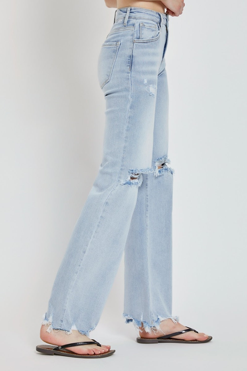 RISEN - High Rise Wide Leg Light Wash Jeans - Inspired Eye Boutique