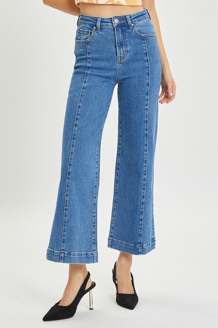 RISEN - High Waist Ankle Length Wide Leg Jeans - Inspired Eye Boutique