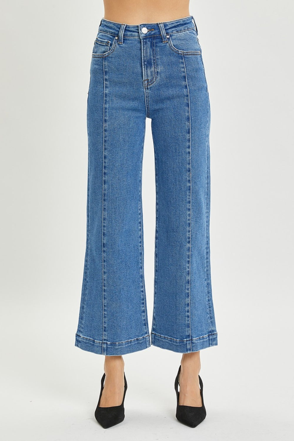 RISEN - High Waist Ankle Length Wide Leg Jeans - Inspired Eye Boutique