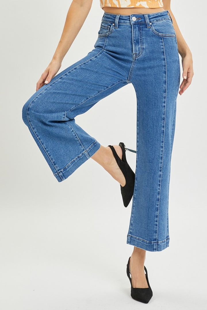 RISEN - High Waist Ankle Length Wide Leg Jeans - Inspired Eye Boutique