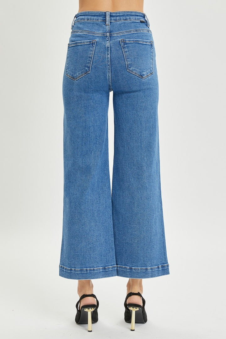 RISEN - High Waist Ankle Length Wide Leg Jeans - Inspired Eye Boutique