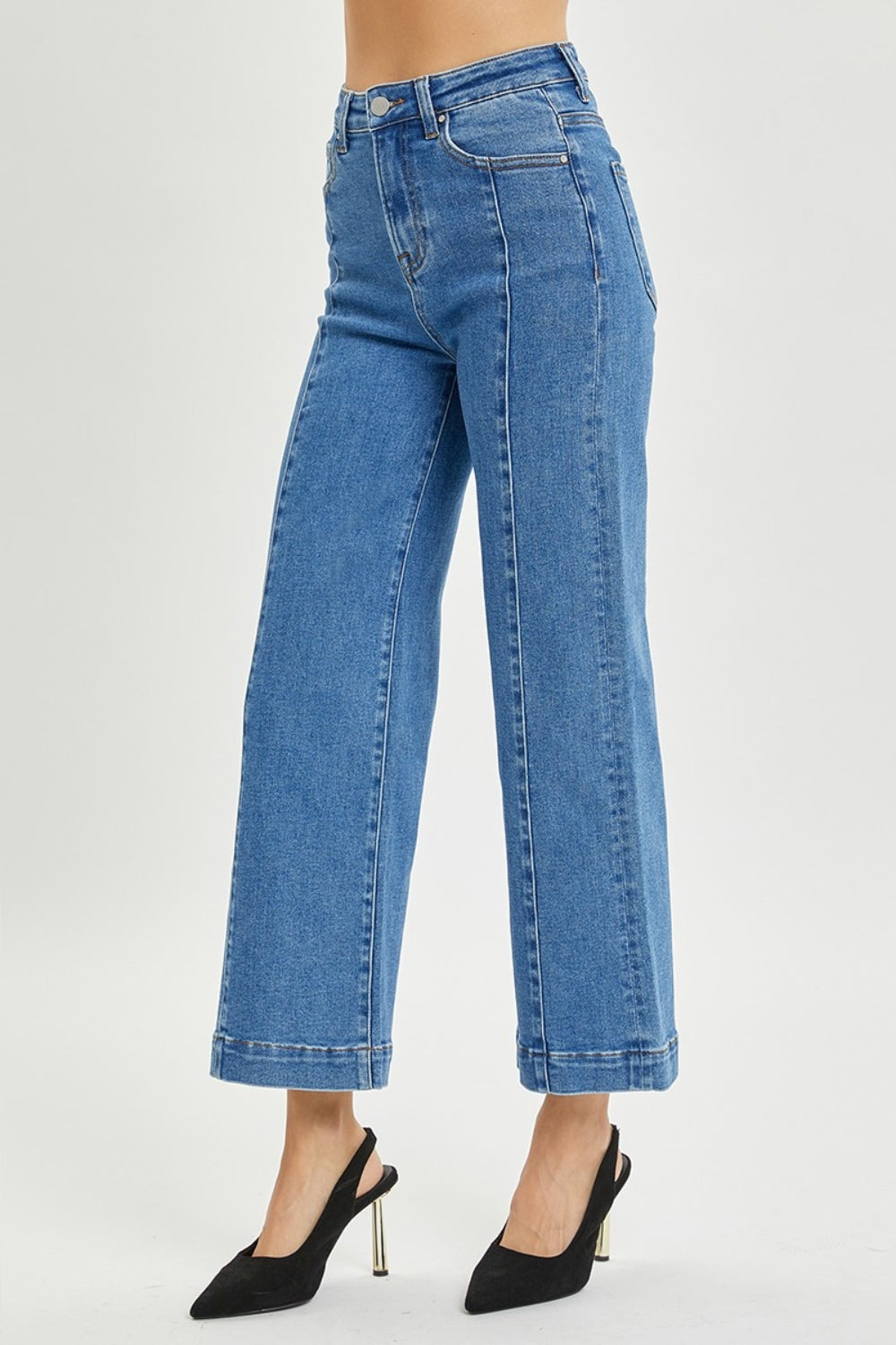 RISEN - High Waist Ankle Length Wide Leg Jeans - Inspired Eye Boutique