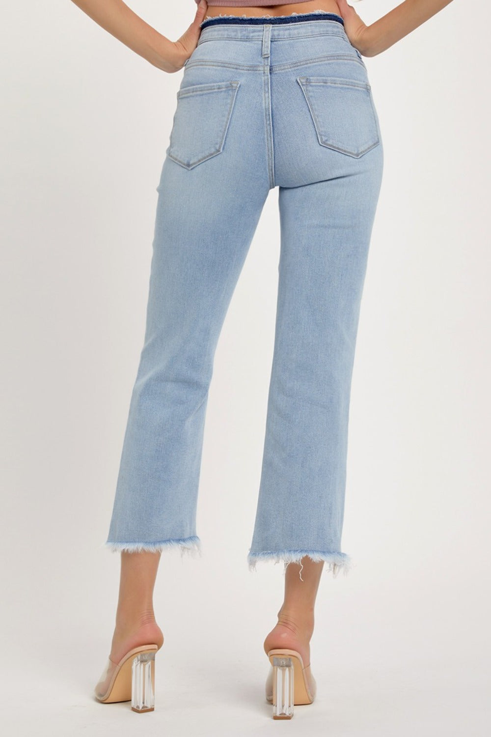 RISEN - High Waist Cropped Flare Jeans - Inspired Eye Boutique