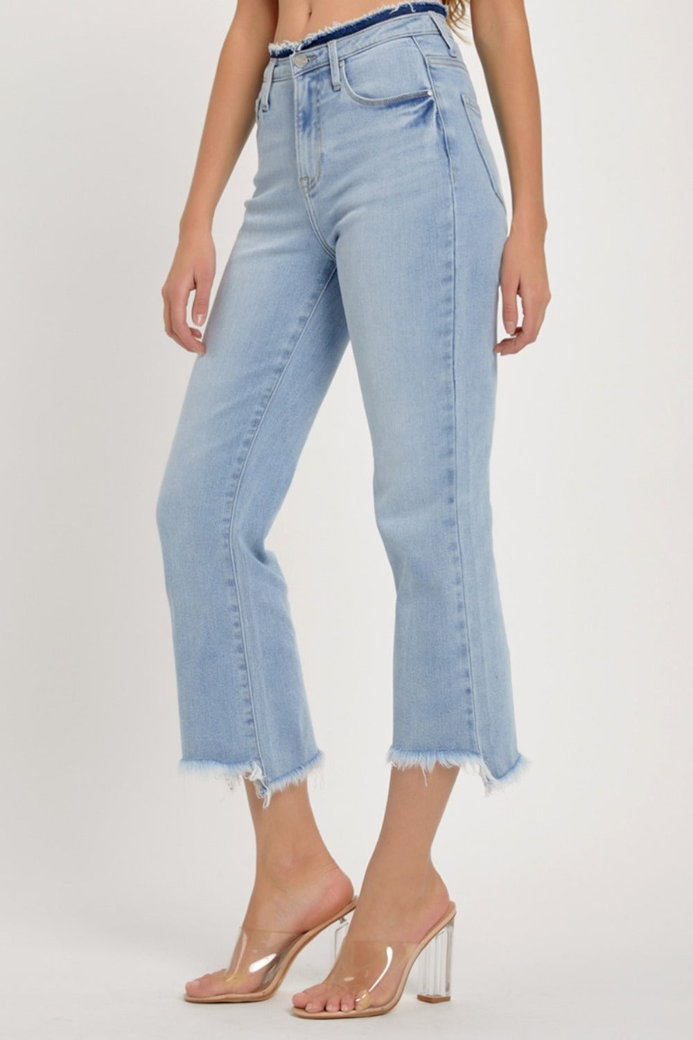 RISEN - High Waist Cropped Flare Jeans - Inspired Eye Boutique