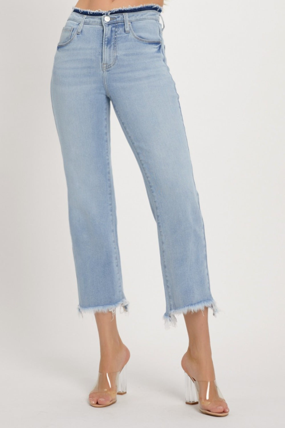 RISEN - High Waist Cropped Flare Jeans - Inspired Eye Boutique