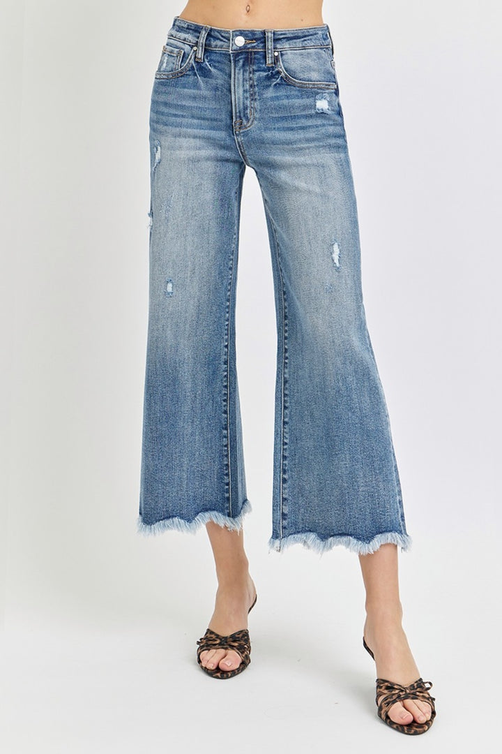 RISEN - High Waist Cropped Wide Leg Jeans - Inspired Eye Boutique