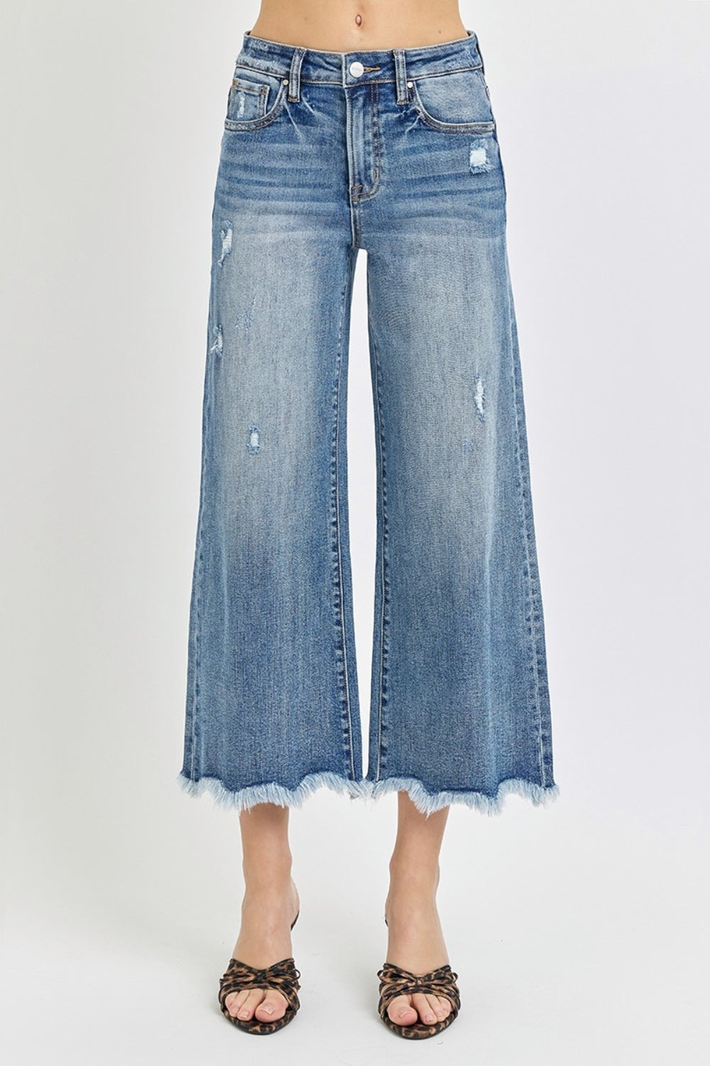 RISEN - High Waist Cropped Wide Leg Jeans - Inspired Eye Boutique