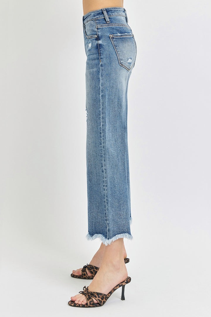 RISEN - High Waist Cropped Wide Leg Jeans - Inspired Eye Boutique