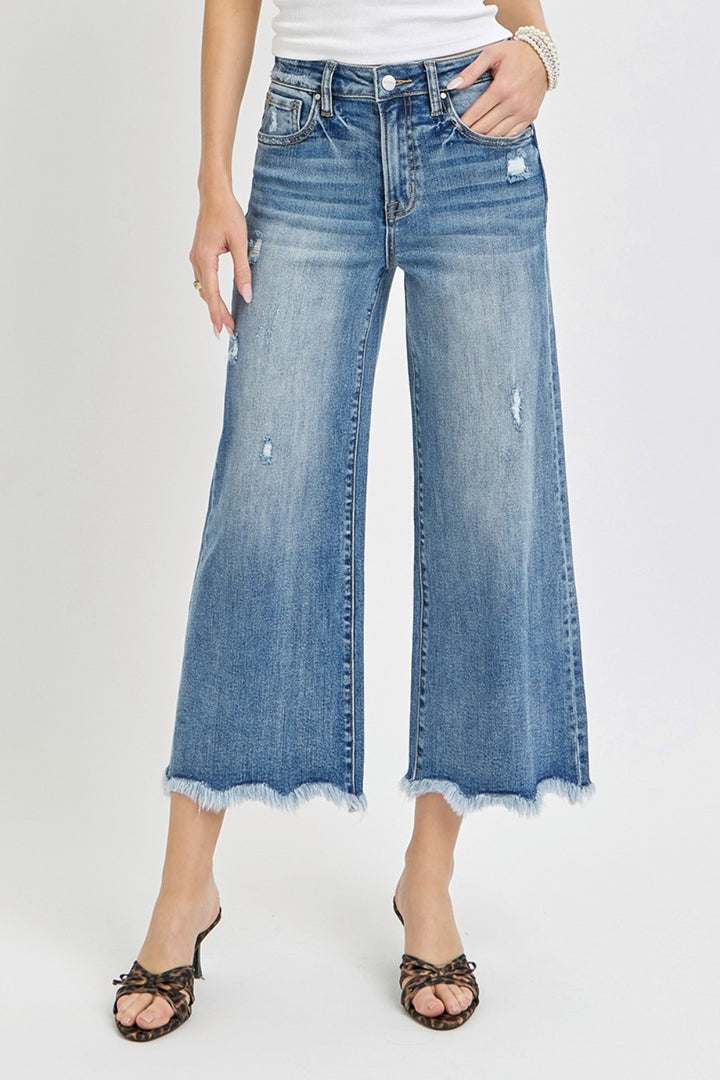 RISEN - High Waist Cropped Wide Leg Jeans - Inspired Eye Boutique