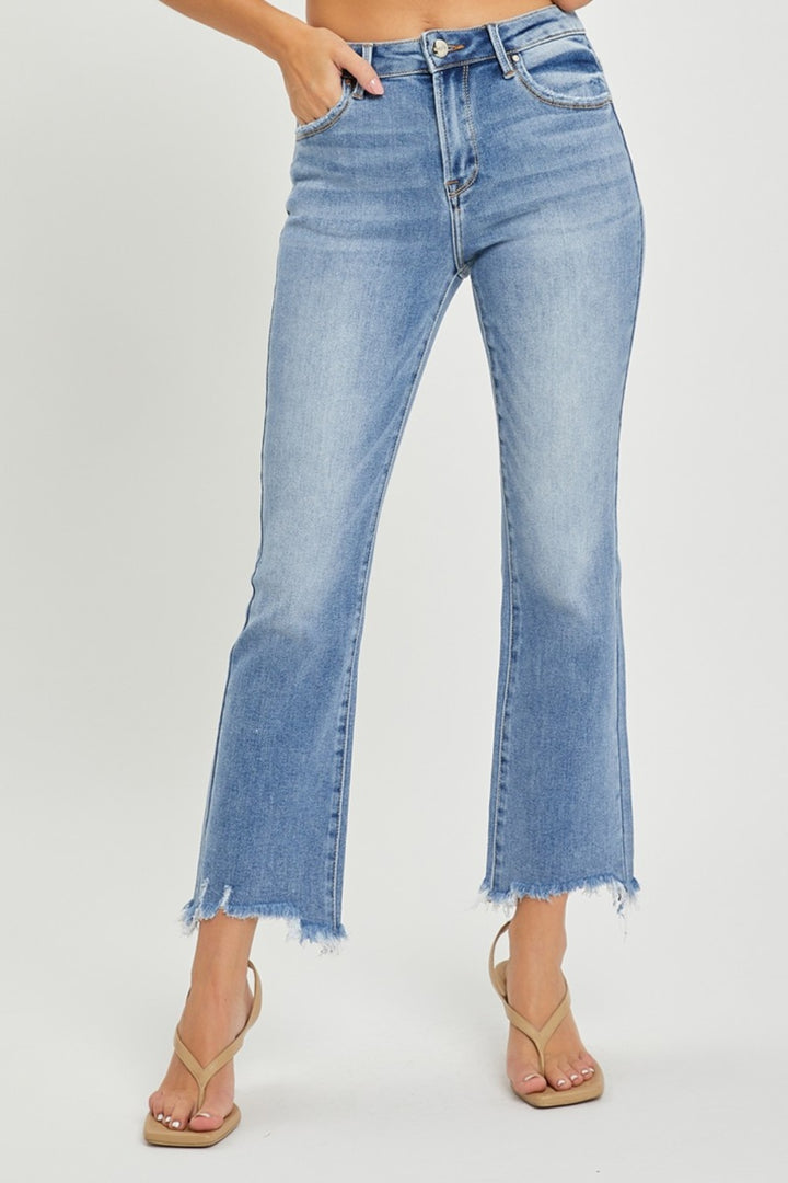 RISEN - High Waist Slim Straight Leg Jeans - Inspired Eye Boutique